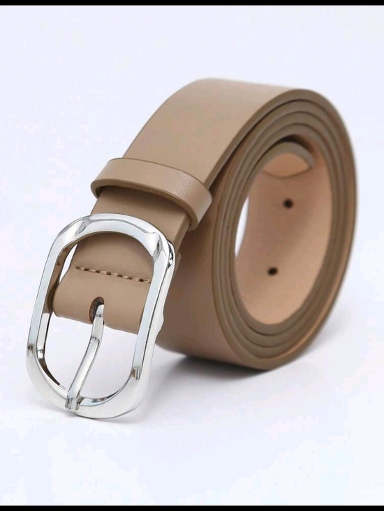 songxiting clothing Accessories - Ladies Smooth Tan Belt with Silver Buckle